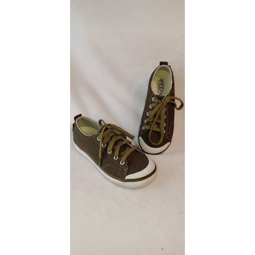 Keen Elsa II Quilted Lace Up Olive Green Sneakers Low Top Shoes Womens Size 5.5